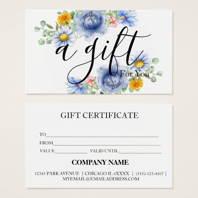 Einfache und moderne Geschenkgutschrift (Vorne & Hinten)