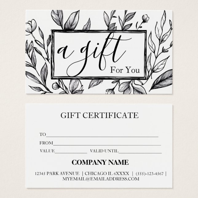 Einfache und moderne Geschenkgutschrift (Vorne & Hinten)