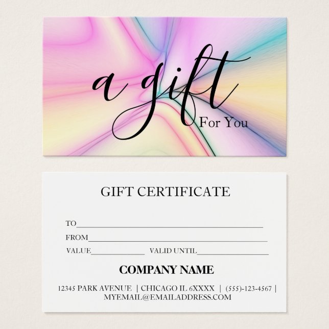 Einfache und moderne Geschenkgutschrift (Vorne & Hinten)