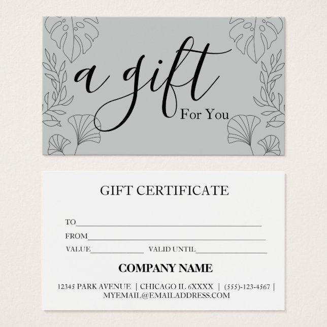 Einfache und moderne Geschenkgutschrift (Vorne & Hinten)
