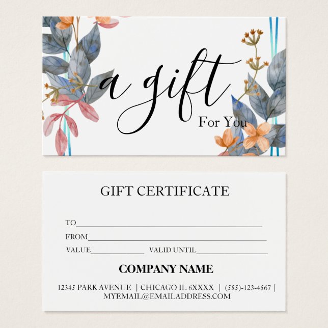 Einfache und moderne Geschenkgutschrift (Vorne & Hinten)