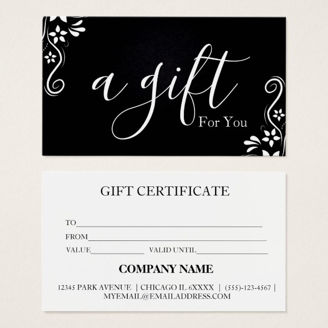 Einfache und moderne Geschenkgutschrift (Vorne & Hinten)