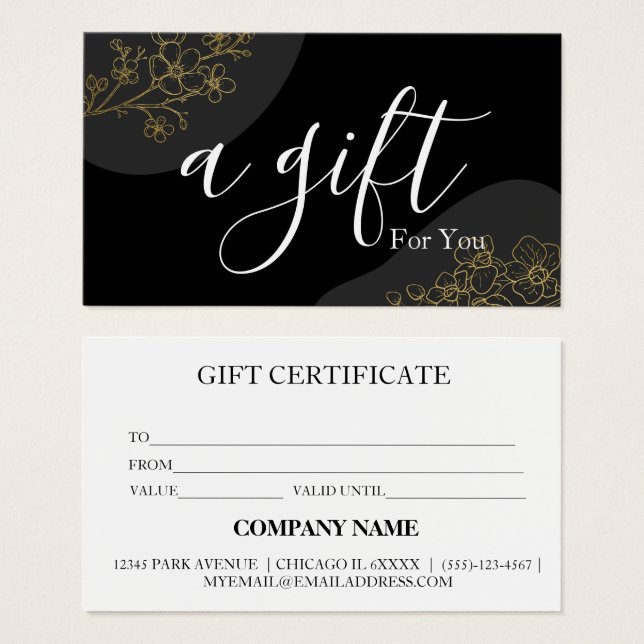 Einfache und moderne Geschenkgutschrift (Vorne & Hinten)