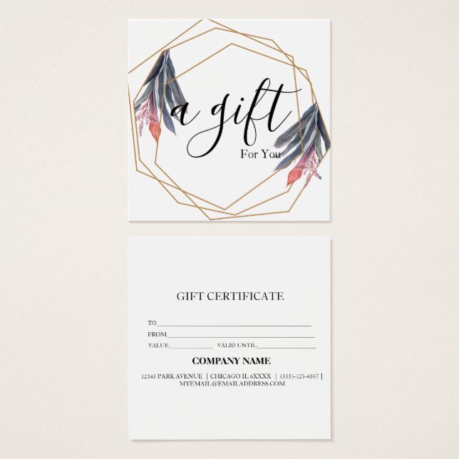 Einfache und moderne Geschenkgutschrift (Vorne & Hinten)