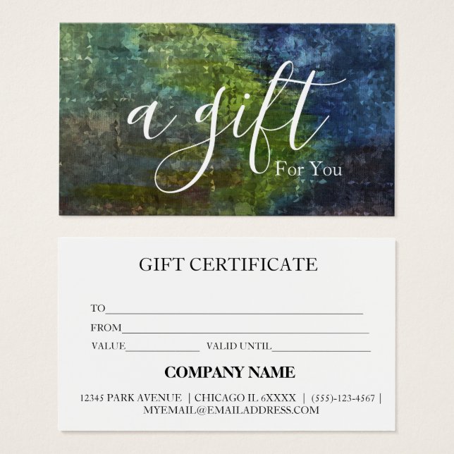 Einfache und moderne Geschenkgutschrift (Vorne & Hinten)