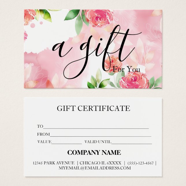 Einfache und moderne Geschenkgutschrift (Vorne & Hinten)