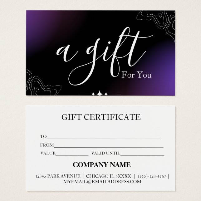 Einfache und moderne Geschenkgutschrift (Vorne & Hinten)