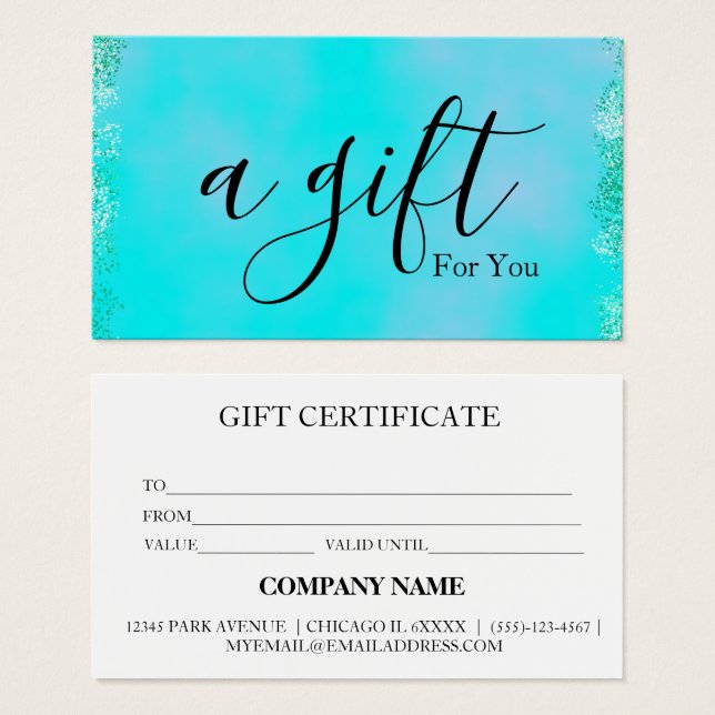 Einfache und moderne Geschenkgutschrift (Vorne & Hinten)