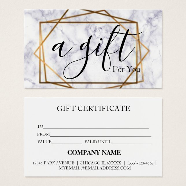 Einfache und moderne Geschenkgutschrift (Vorne & Hinten)