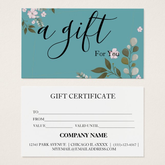 Einfache und moderne Geschenkgutschrift (Vorne & Hinten)