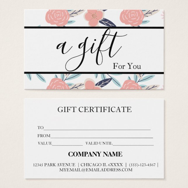 Einfache und moderne Geschenkgutschrift (Vorne & Hinten)