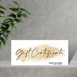 Einfache und moderne Gold-Zertifikat-Geschenkkarte