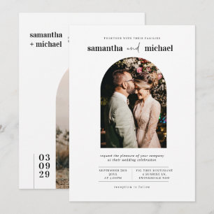 Einfache und moderne Hochzeit zeitgenössischer Fot Einladung