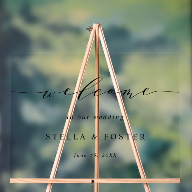 Einfache und moderne Hochzeitsempfehlung Acrylschild (Neutral)