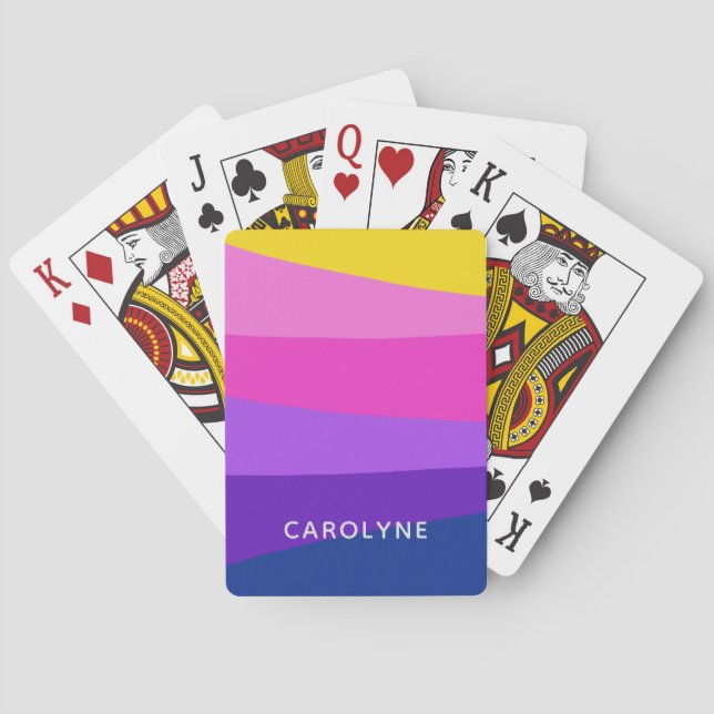 Einfache und moderne Individuelle Name für Wavy De Spielkarten (Rückseite)