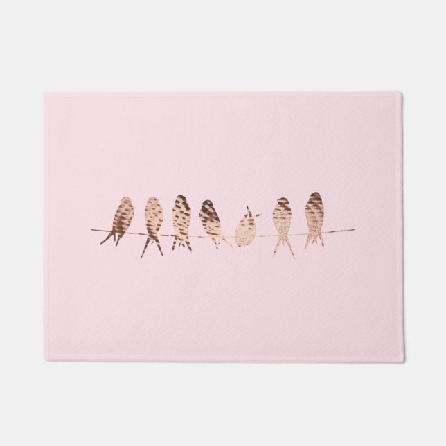 Einfache und moderne Kupfer-Vögel | Door Mat Fußmatte (Vorderseite)