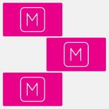 Einfache und moderne Monogramm | Rosa und Weiß