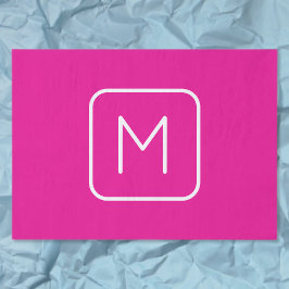 Einfache und moderne Monogramm | Rosa und Weiß Seidenpapier