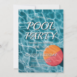 Einfache und moderne Party Einladung am Pool