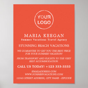 Einfache und moderne Reiseagentur Werbung Poster