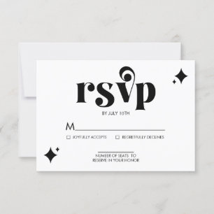 Einfache und moderne Retro-Hochzeits-RSVP-Karte RSVP Karte