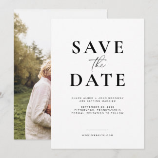 Einfache und moderne Save-the-Date-Karte mit Foto Einladung