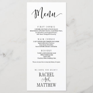 Einfache und moderne Speisekarte für Hochzeiten2 Menükarte