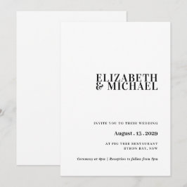Einfache und moderne zeitgenössische Hochzeitseinl Einladung