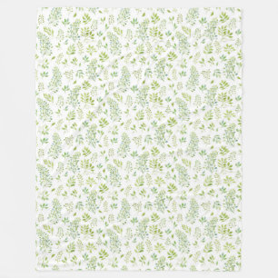 Einfache und niedliche grüne Blätter, Aquarellmust Fleecedecke