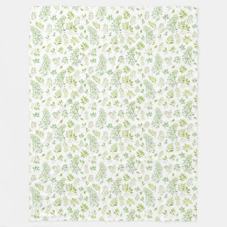 Einfache und niedliche grüne Blätter, Aquarellmust Fleecedecke