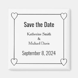 Einfache und romantische Herzen Save the Date Hoch Magnet