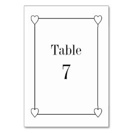 Einfache und romantische Herzen Wedding White Tischnummer