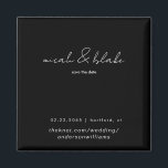Einfache und sanfte Schwarze Hochzeit Sichern Sie Magnet<br><div class="desc">Zeitgenössische Schwarz-Weiß-Text Hochzeit speichern Sie das Datum Magnet.</div>