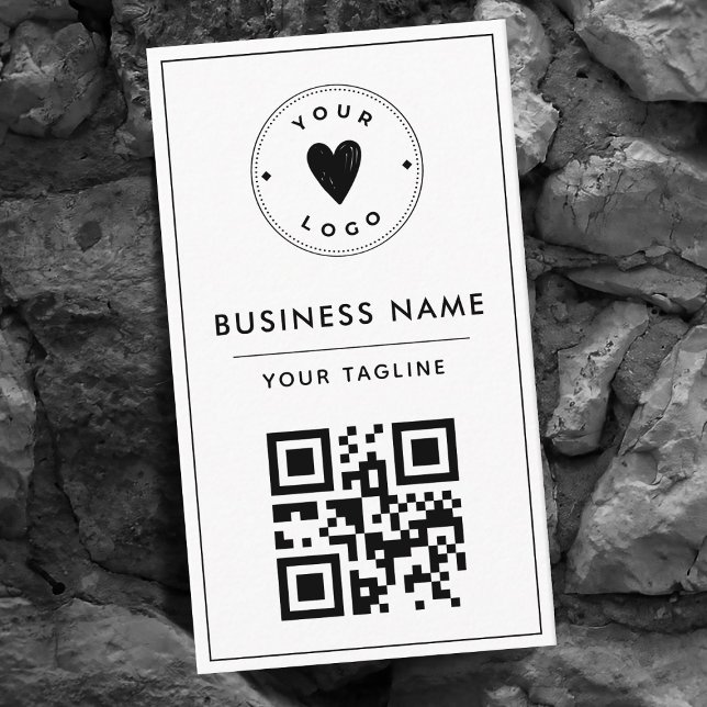 Einfache und saubere schwarze und weiße QR-Logos - Visitenkarte (Von Creator hochgeladen)