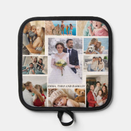 Einfache und schicke FotoCollage | Hochzeit und Fa Topflappen