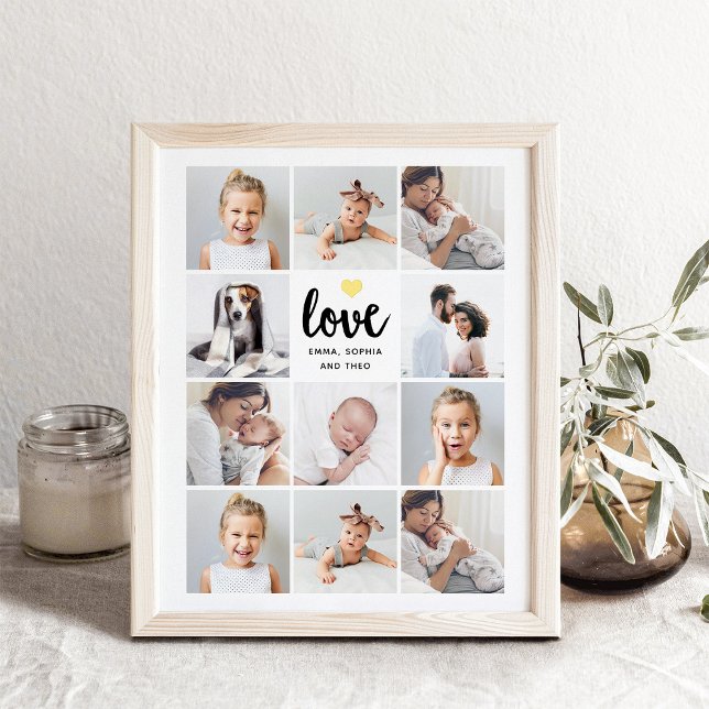 Einfache und schicke FotoCollage | Liebe Gold Hear Foliendrucke (Von Creator hochgeladen)