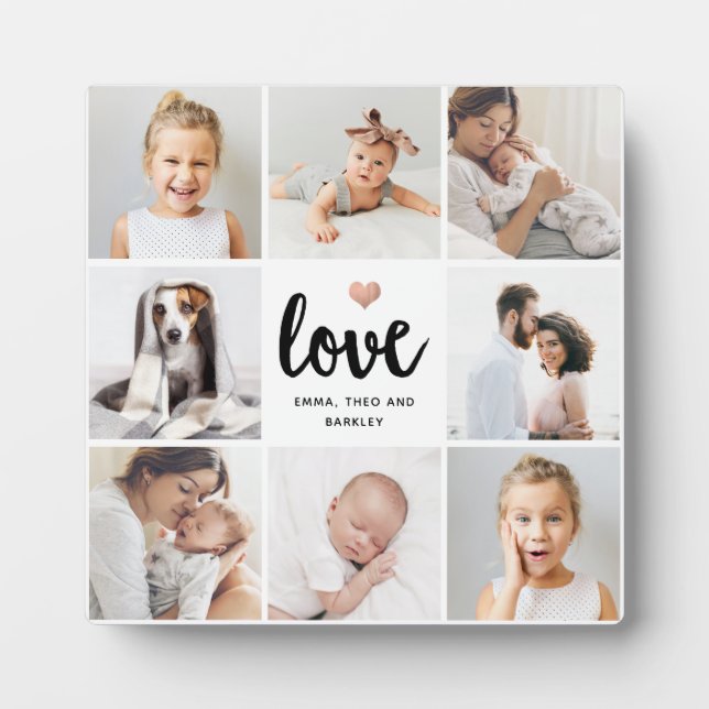 Einfache und schicke FotoCollage | Liebe mit Herz Fotoplatte (Vorderseite)