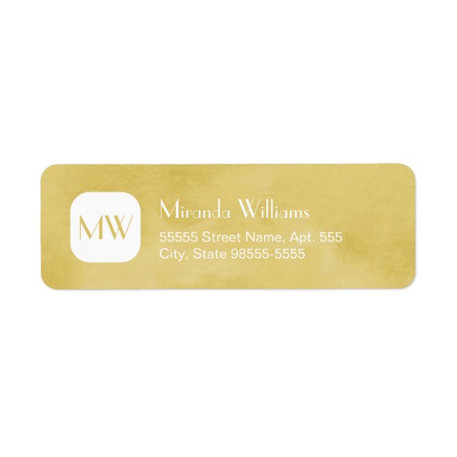 Einfache und schicke Goldenrod Gelbe Monogramm und (Vorne)