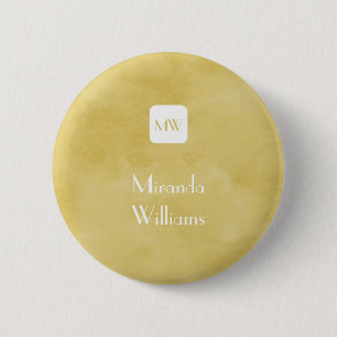 Einfache und schicke Goldenrod Gelbe Monogramm und Button