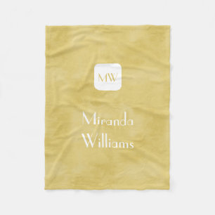 Einfache und schicke Goldenrod Gelbe Monogramm und Fleecedecke