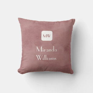 Einfache und schicke rosa braune Monogramm mit Nam Kissen