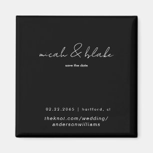 Einfache und schlichte schwarze Hochzeit - Merken  Magnet