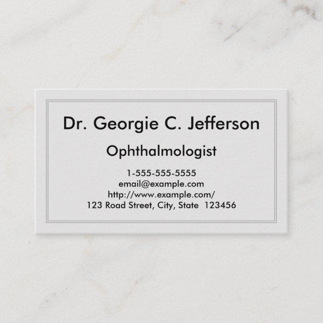 Einfache und Schlichte Visitenkarte für Ophthalmol (Vorderseite)