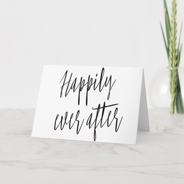 Einfache und schöne Hochzeit "Happily ever after" Karte (Vorderseite)