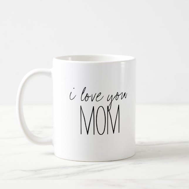Einfache und süße personalisierte i-Liebe Sie Mama Kaffeetasse (Links)