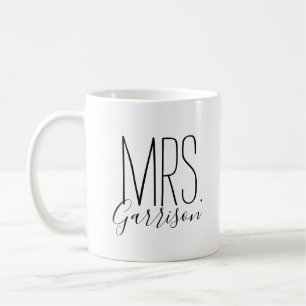 Einfache und süße Personalisierte Mrs. Monogram Kaffeetasse