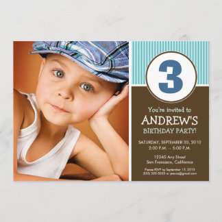 Einfache und süße Schokolade/Blauer Geburtstag Ein Einladung