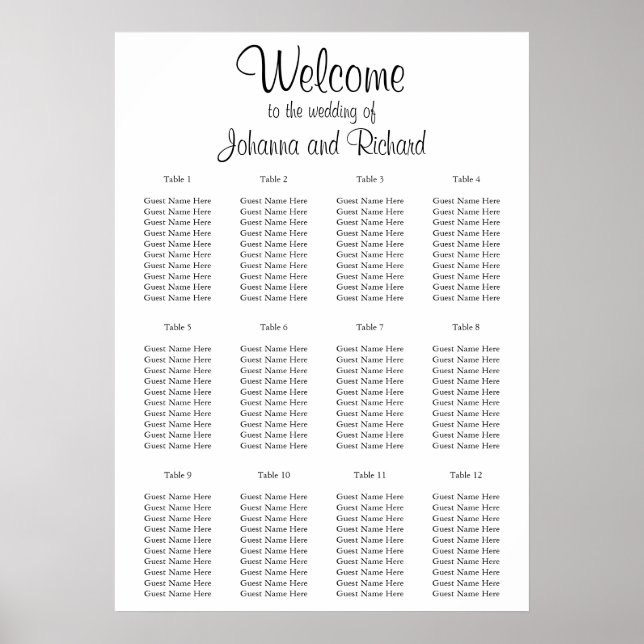 Einfache und unverzichtbare weiße Sitzkarten Poster (Vorne)
