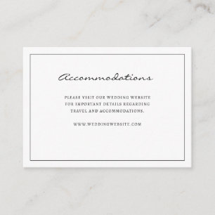 Einfache Unterkunftskarte Begleitkarte