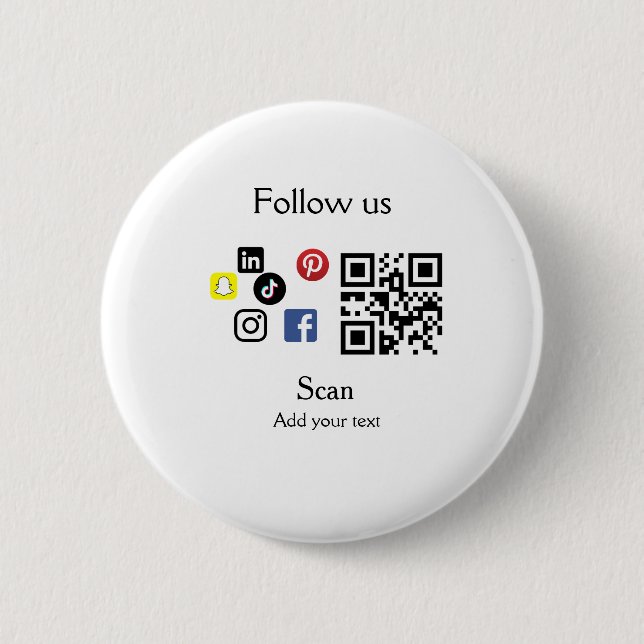 Einfache Unternehmenswebsite Barcode QR-Code Button (Vorderseite)